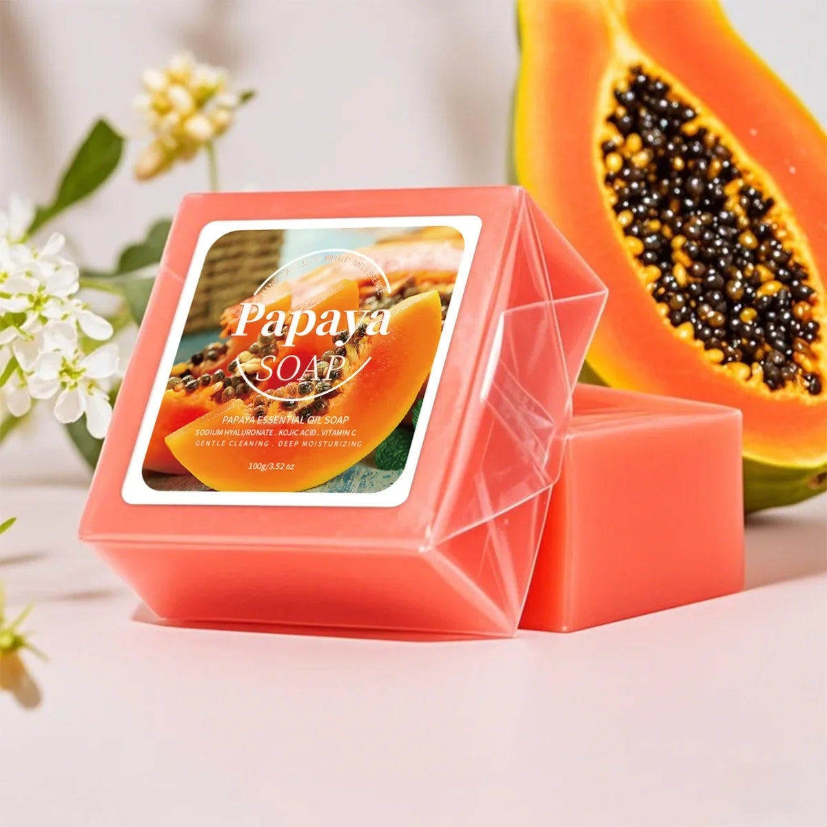 Papaya Extract Handmade Soap – Coconut & Goat Milk 100g