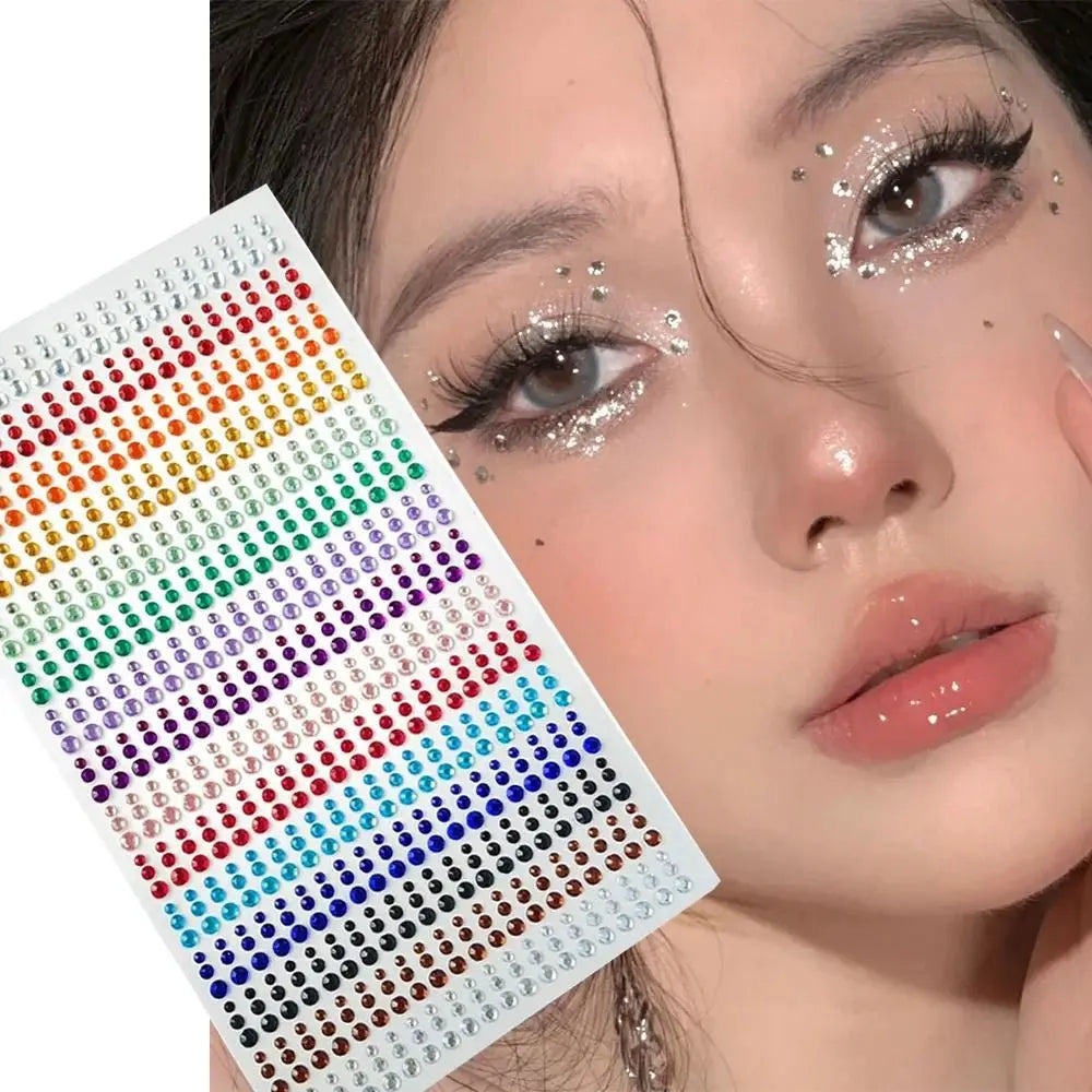 Rainbow Rhinestone Face Gems – DIY Glitter Sticker Sheet