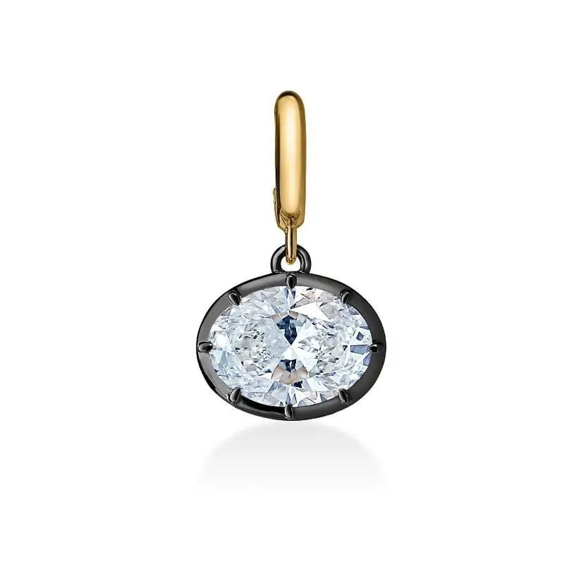 Women's Dainty CZ Pendant Necklace | Mixed Metal Bead Chain