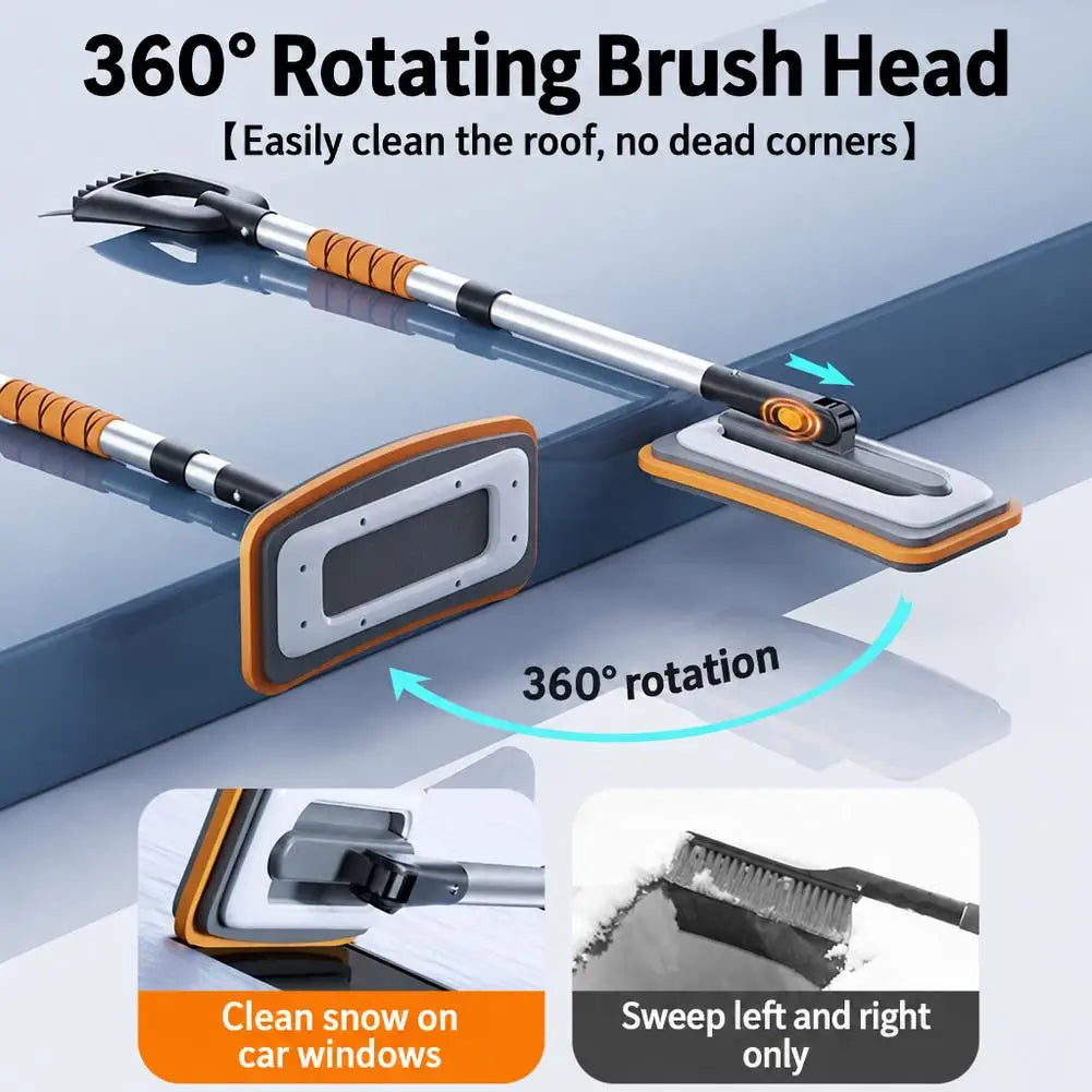 Telescopic Snow Brush & Rotating Ice Scraper – Aluminum Alloy
