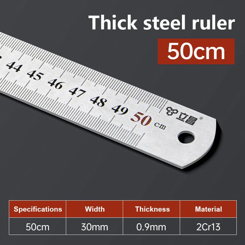 Satin Chrome Stainless Steel Machinist Ruler – MM Scale