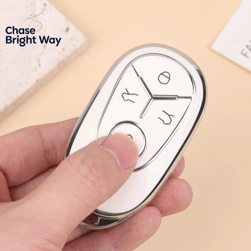 TPU Car Key Protection Cover Set – Zinc Alloy Style
