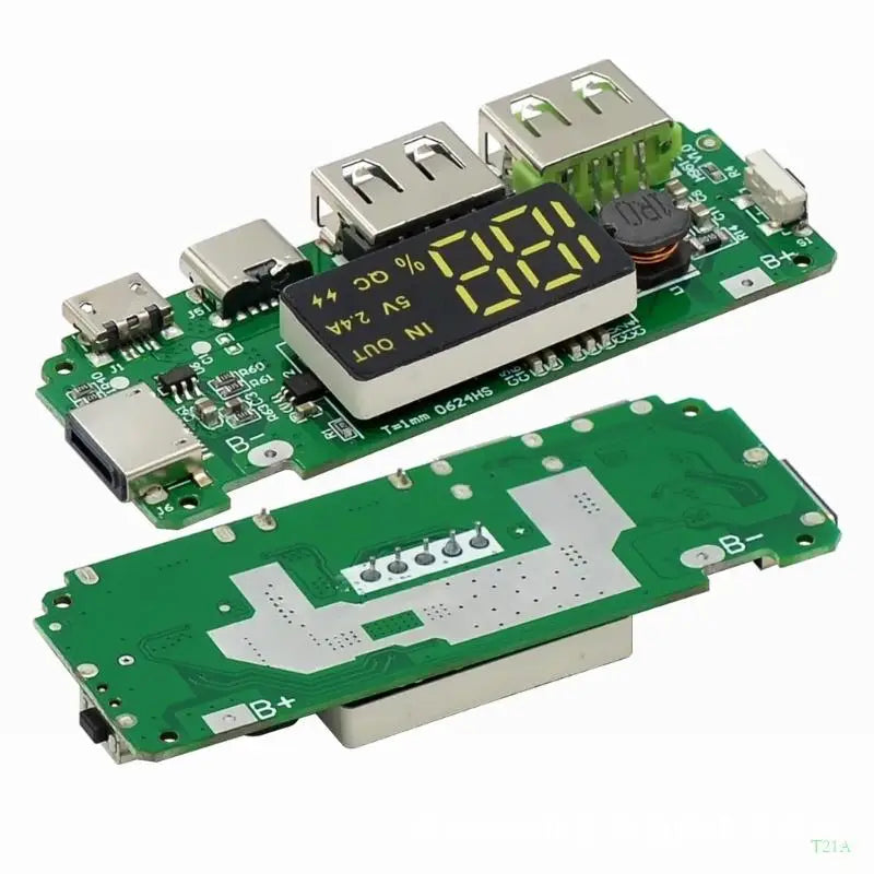 T21A 18650 Battery Charging Board – Dual USB Power Module