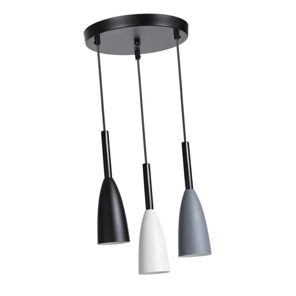 3-Light Industrial Pendant Chandelier E26 | Adjustable Cord