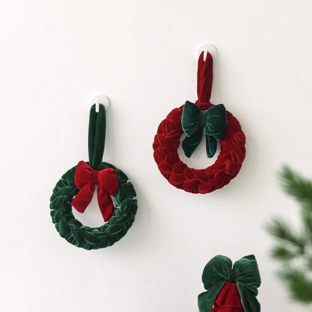 Velvet Mini Wreath Ornament – Red & Green Christmas Decor