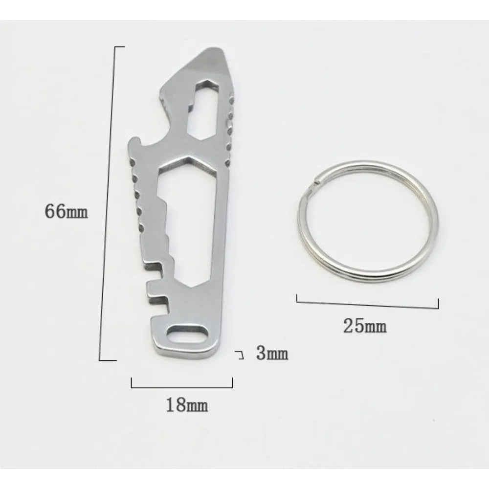 Stainless Steel Multitool Keychain with Bottle Opener