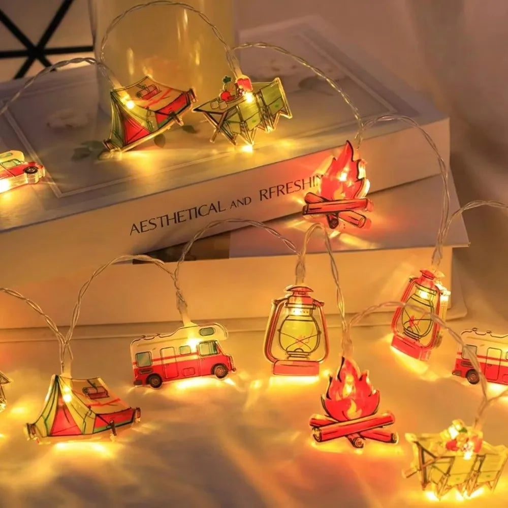 Camping Pattern LED String Lights 300cm – 20 Warm White LEDs