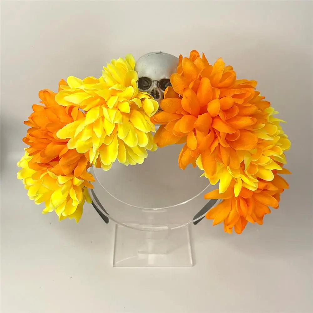 Spider Skull Halloween Flower Crown Headband – Women