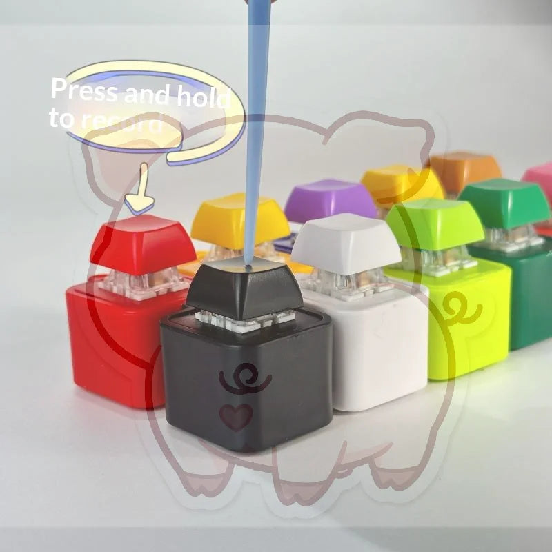 Keycap Voice Recorder Keychain – LED Fidget Clicker Toy