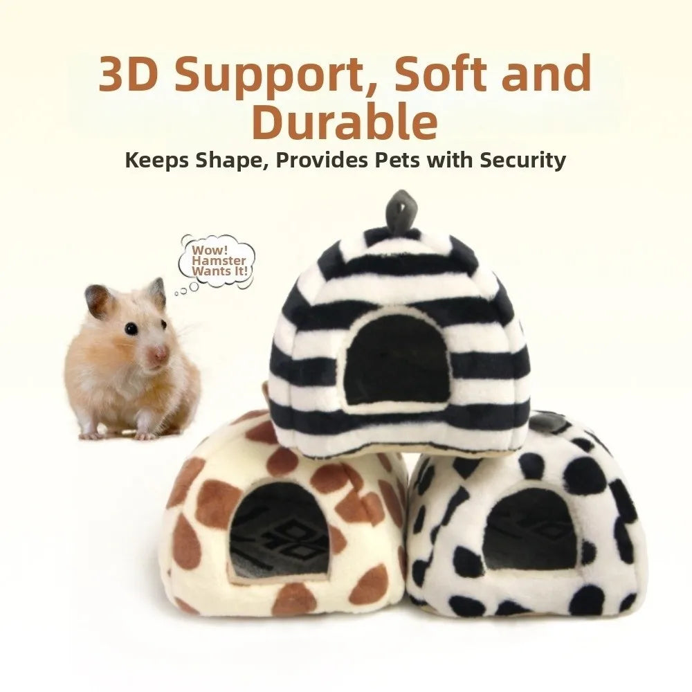 Coral Fleece Hamster Hideaway Bed – Plush Small Pet Nest