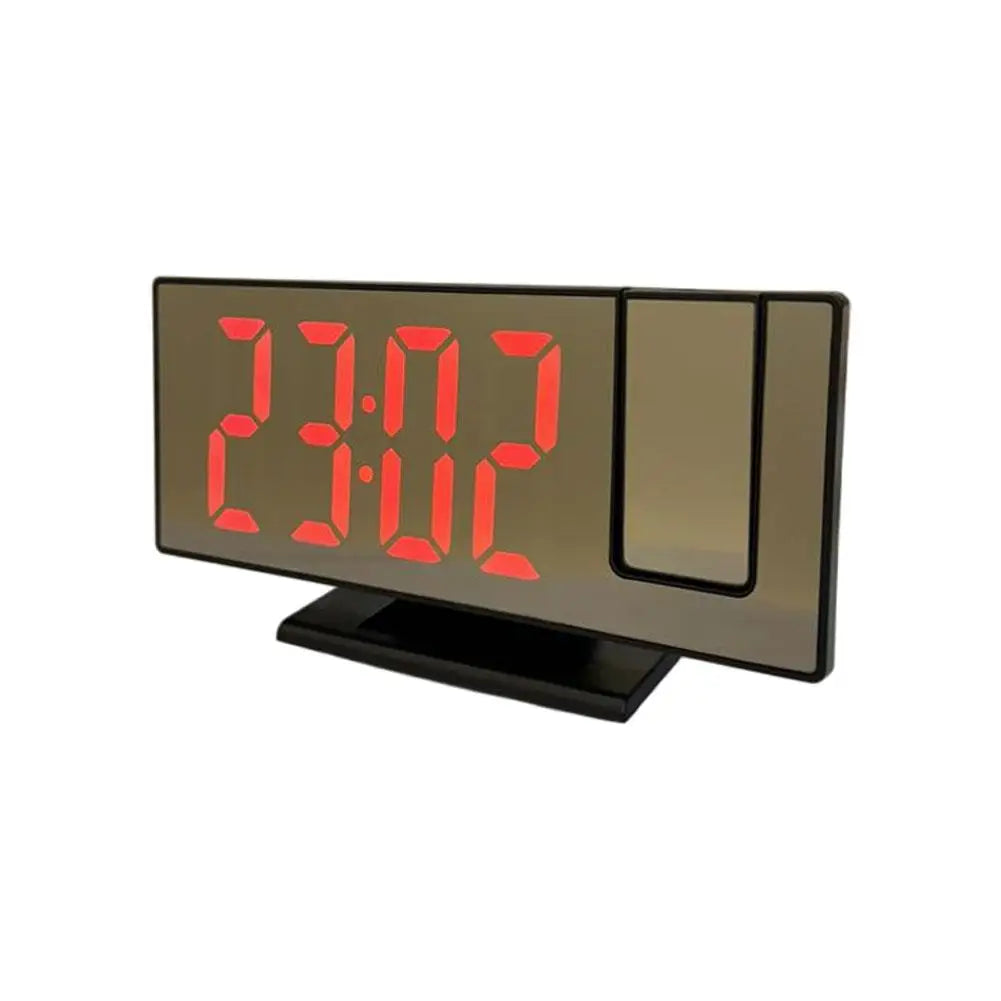 Projection Alarm Clock – LED Mirror Display, Temp & USB Power