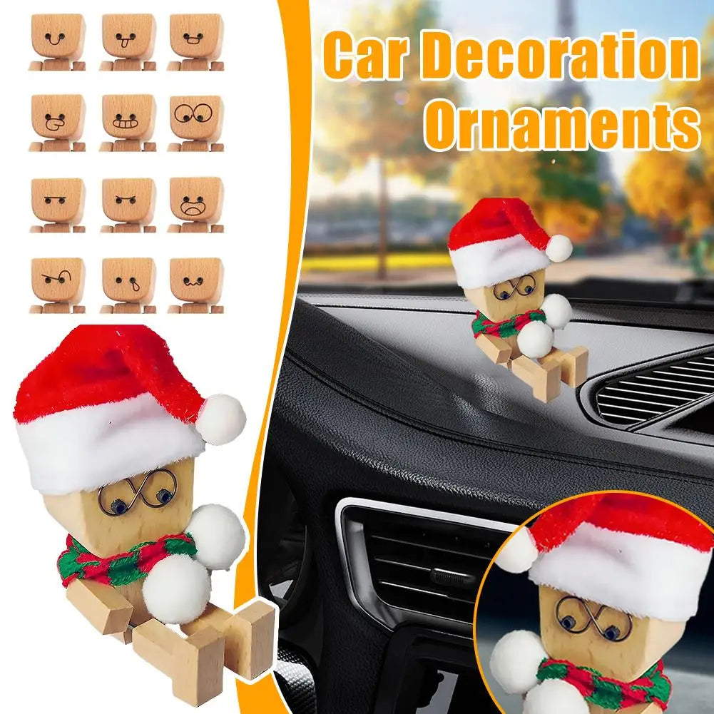 Swinging Leg Wooden Figure – Christmas Desk & Car Ornament