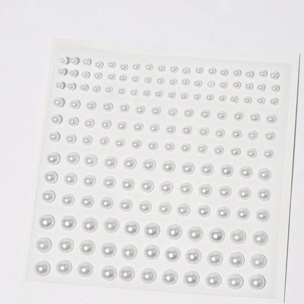 Self-Adhesive Beige Pearl Stickers – Mix 3/4/5/6mm Hair & Face