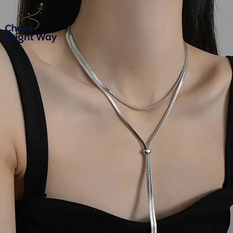 Long Snake Chain Tassel Necklace – Hip Hop Sweater Chain
