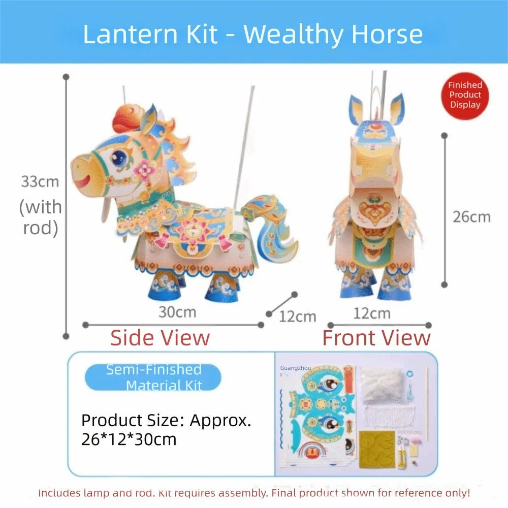 DIY Horse Lantern Kit – Waterproof Hanging New Year Decoration
