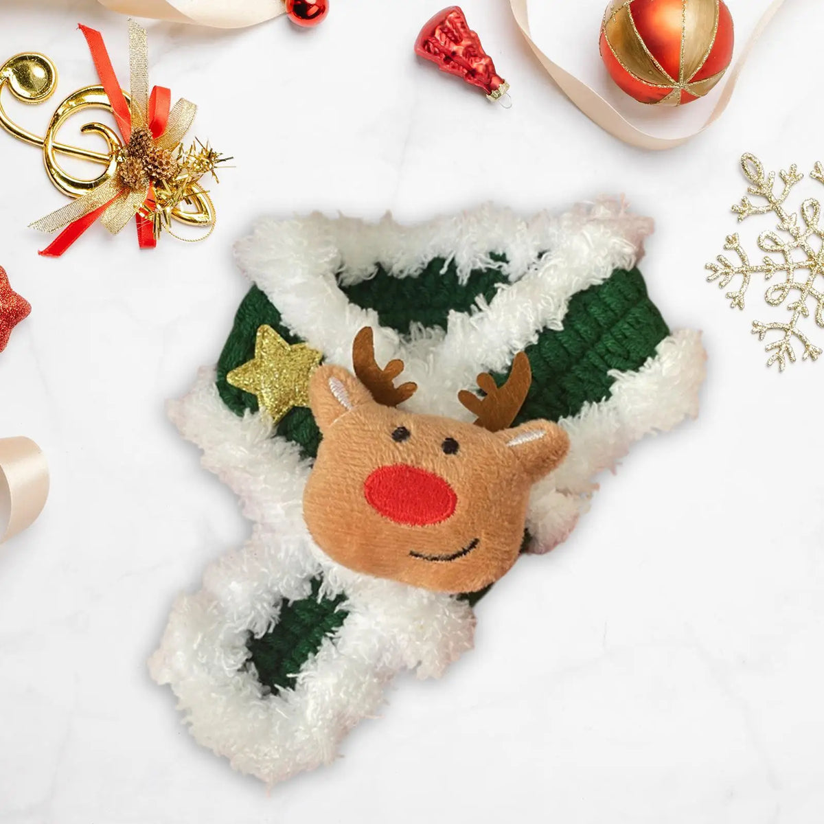 Dog Christmas Knitted Scarf – Cute Pet Neck Warmer Bandana