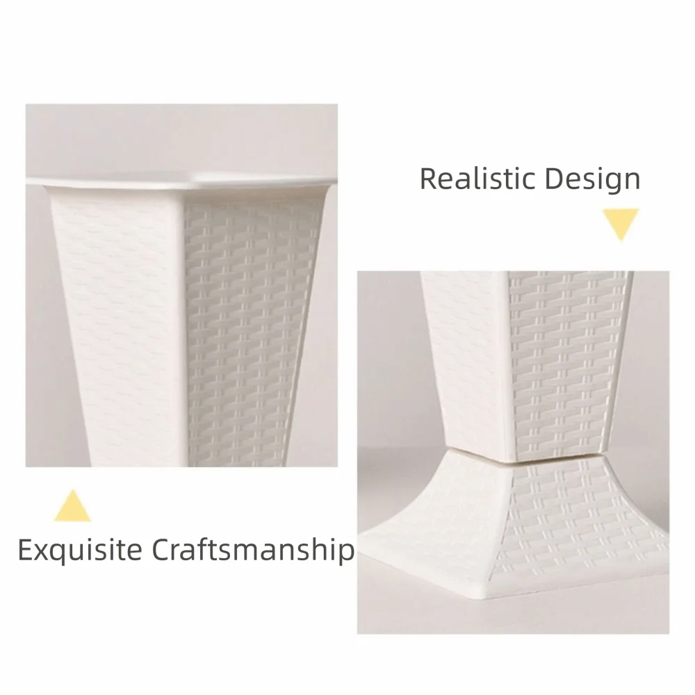 Nordic Minimalist White Plastic Flower Vase | Desktop Decor