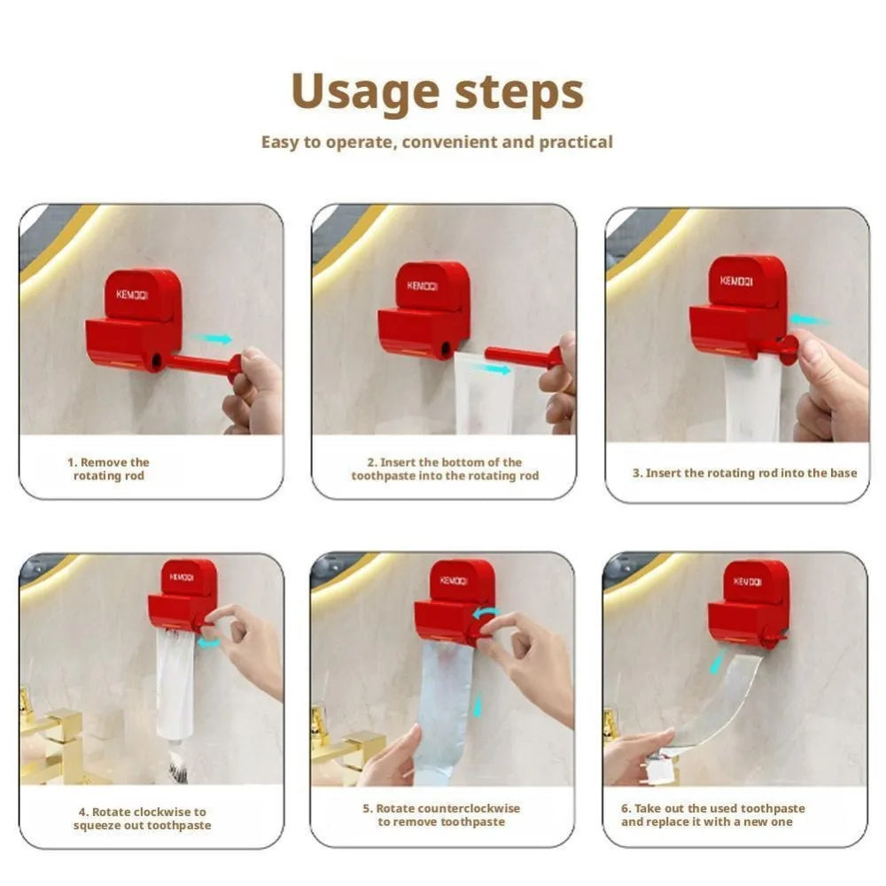 Suction Cup Toothpaste Squeezer & Holder – Punch-Free
