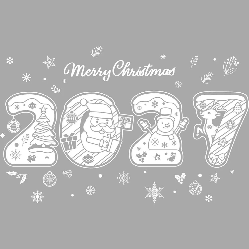 Christmas Window Clings – Snowflake Snowman Santa Glass Decals