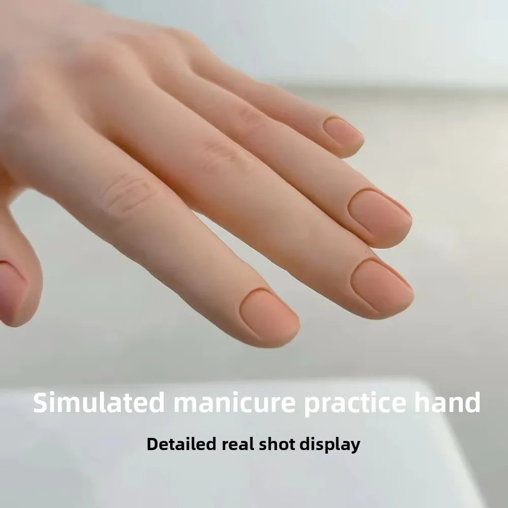 Silicone Nail Practice Hand – Bendable Training Display Rack