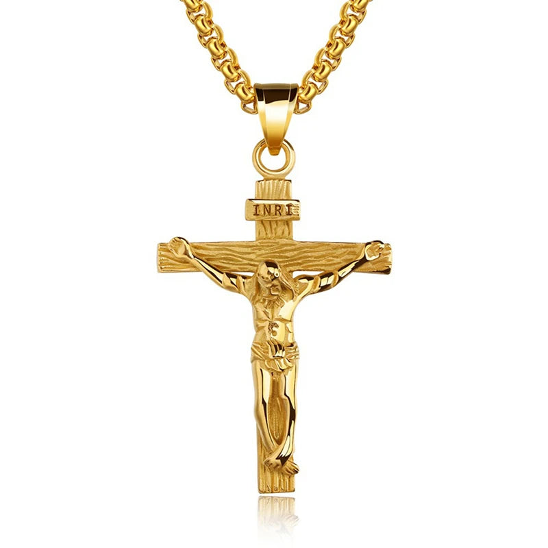 Cross Pendant Necklace – Stainless Steel Religious Jewelry
