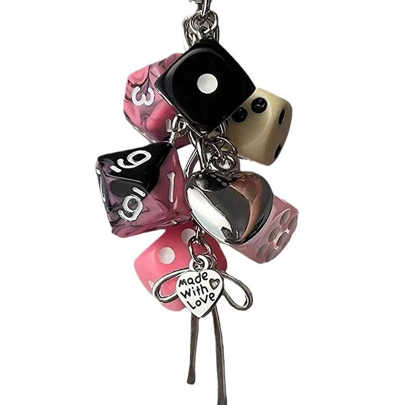 Vintage Irregular Dice Keychain Bag Charm & Phone Chain