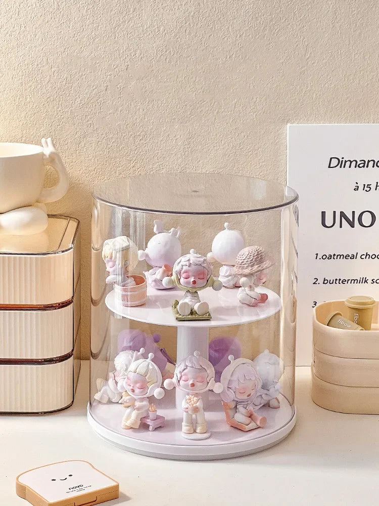 Rotating Round Display Case – Action Figures & Doll Organizer