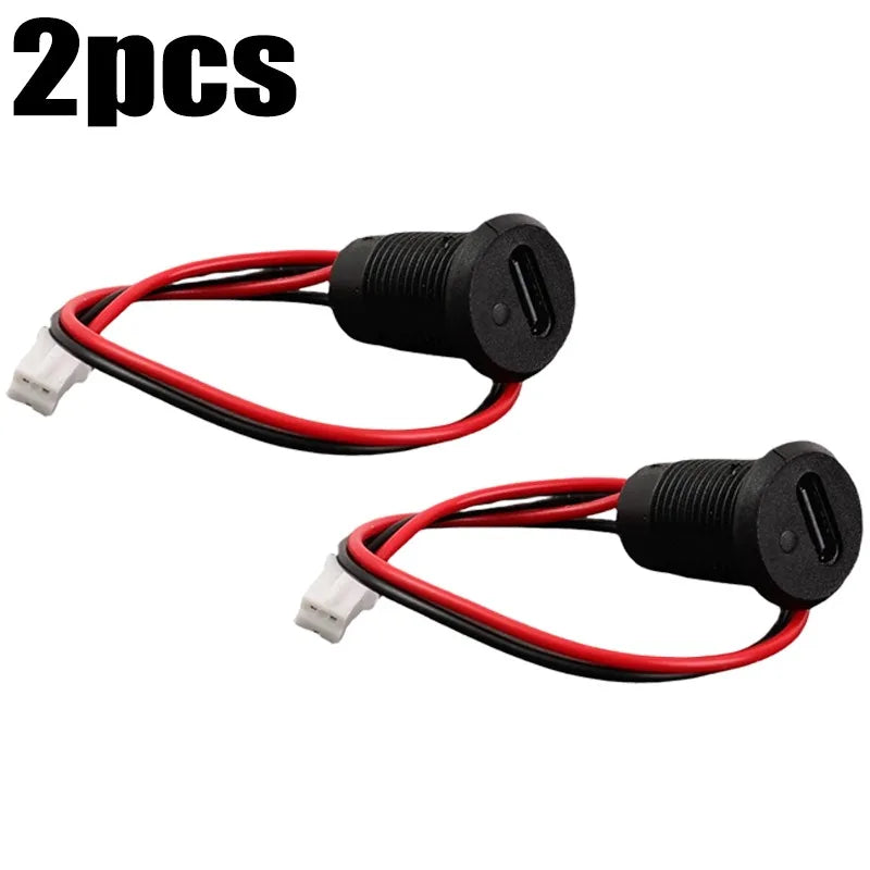 Waterproof USB-C Panel Mount Connector | Snap-In Car Dashboard