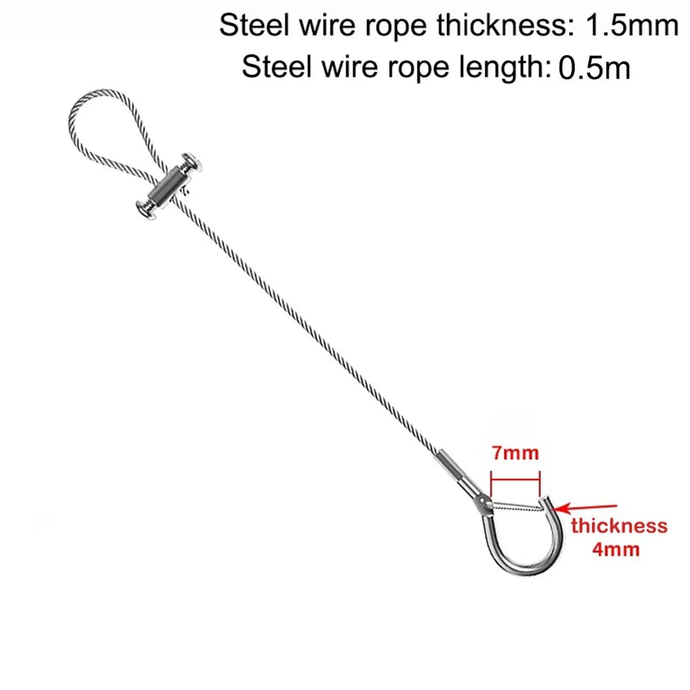 Adjustable Stainless Steel Wire Rope – Locking Suspension Lanyard