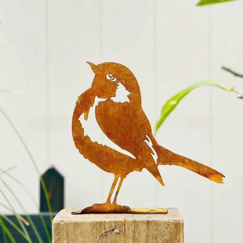 Rust Metal Bird Wall Art – Iron Garden Decoration