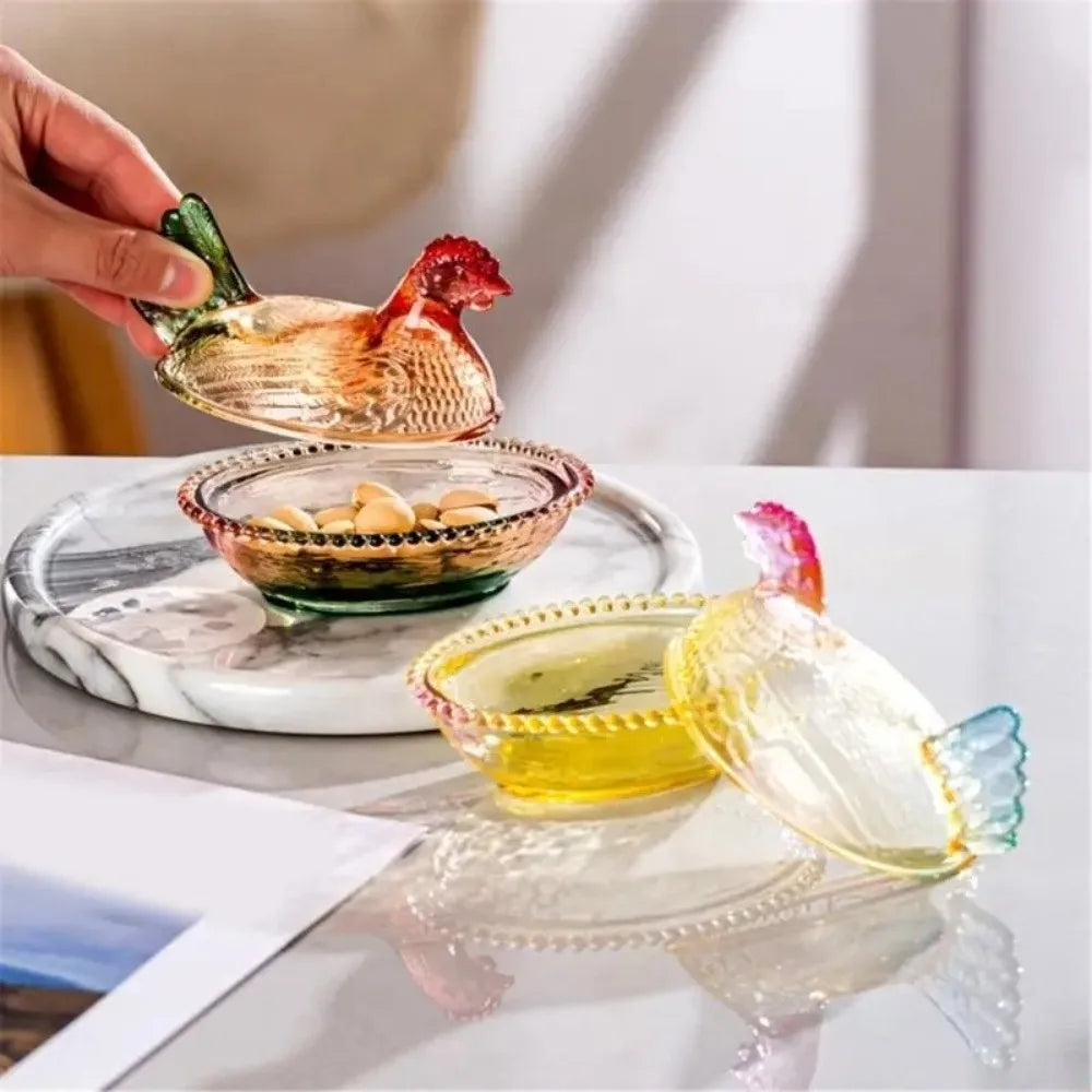 Chicken Shaped Candy Dish with Lid – Hen on Nest Decor