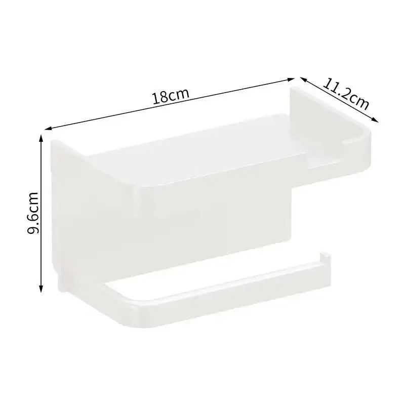 Wall-Mount Toilet Paper Holder with Phone Shelf & Storage