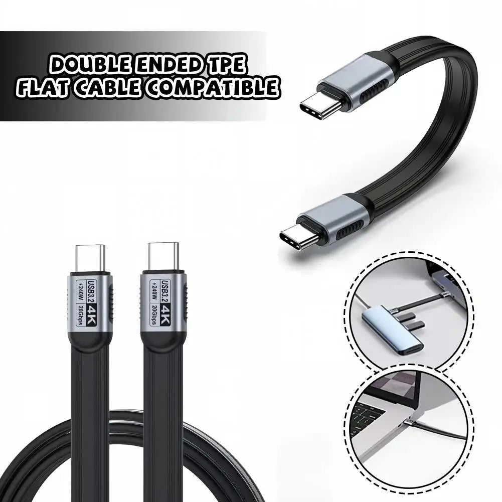 USB-C 240W PD Cable 20Gbps 4K@60Hz | Thunderbolt 5/4/3