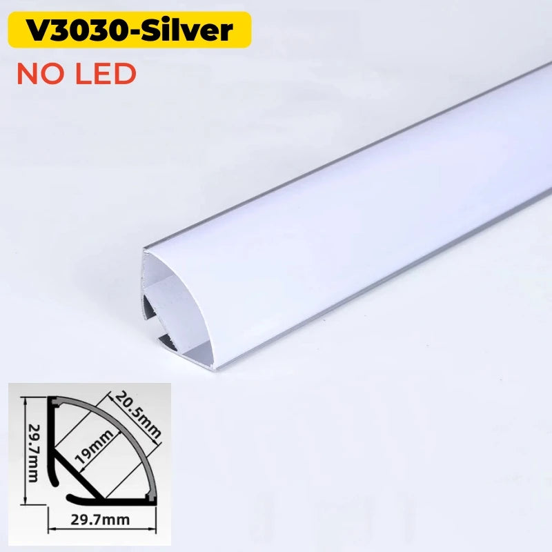 V-Shape 45° Corner LED Aluminum Channel Profile with Diffuser
