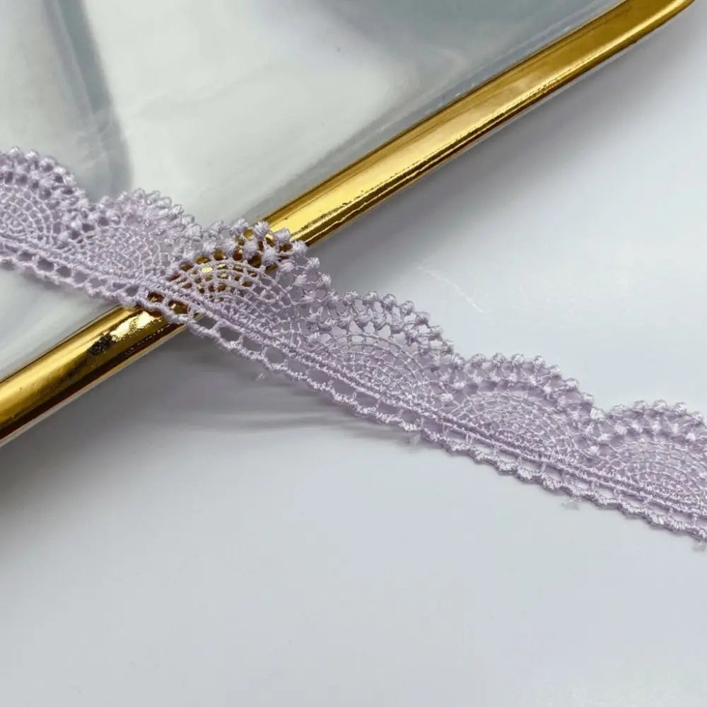 15 Yards Embroidered Lace Trim – Scallop Edge, 10 Colors