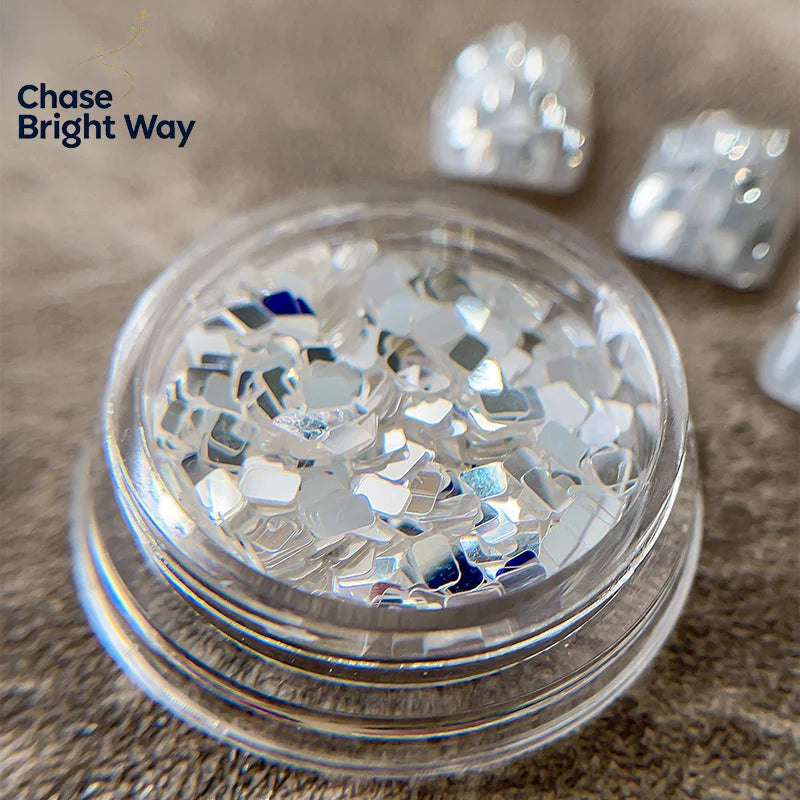 Square Silver Nail Glitter Sequins – DIY Nail Art Decoration