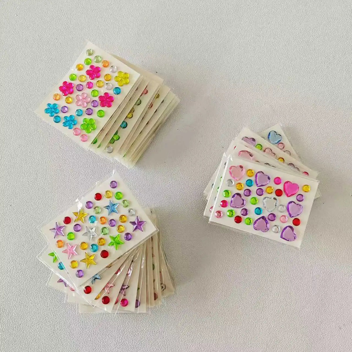 10-Pack 3D Diamond Mini Stickers – Colorful Acrylic DIY Decor