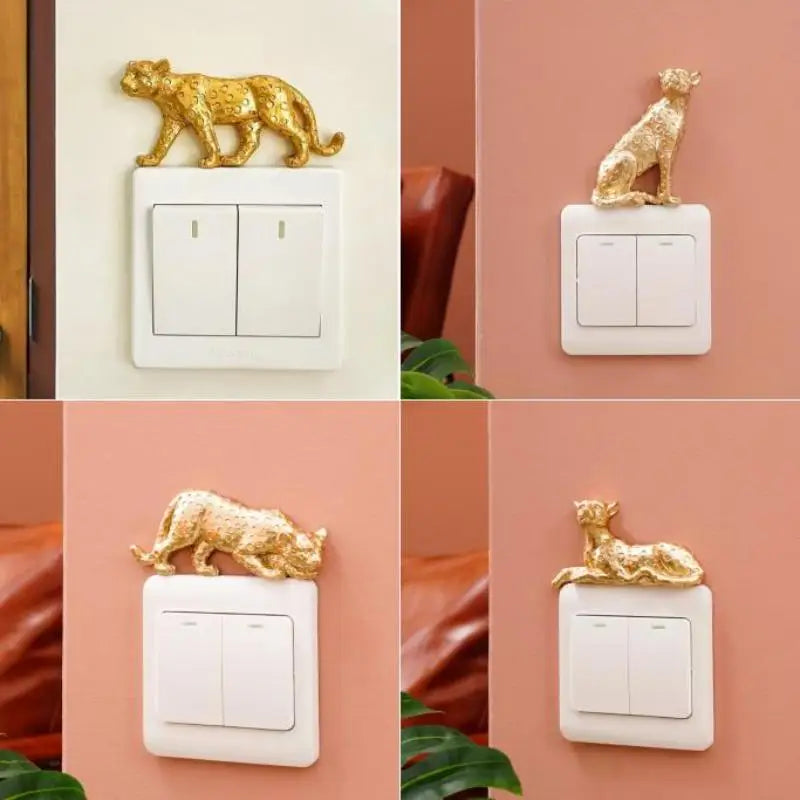 Leopard Resin Figurine Light Switch Wall Sticker | Home Décor