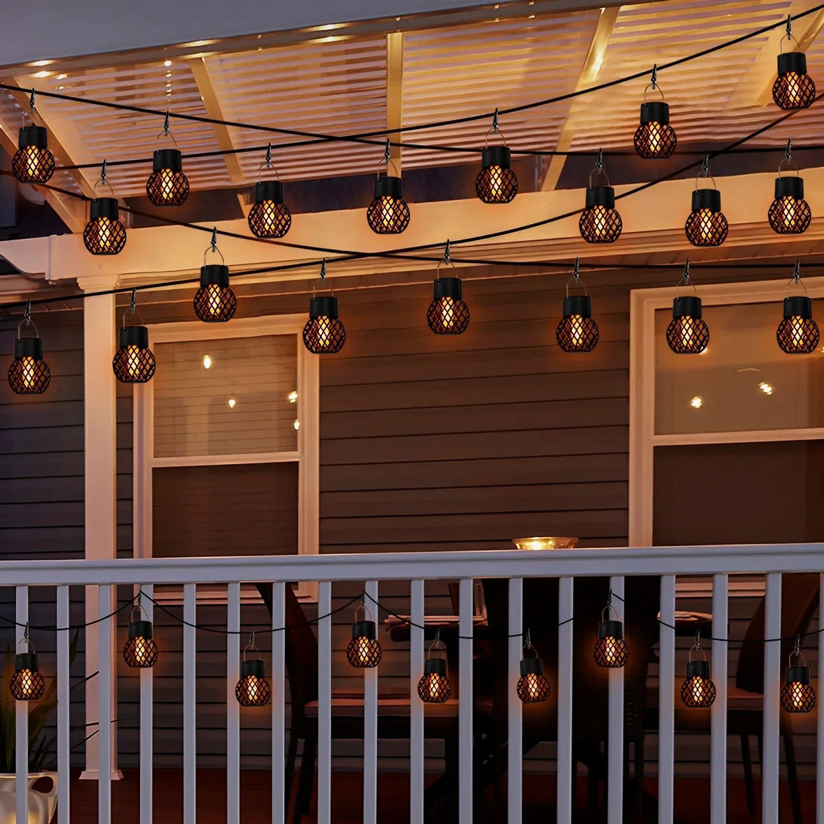 Solar Flame Hanging Ball Lamp – Waterproof Outdoor Decor 8-Pack