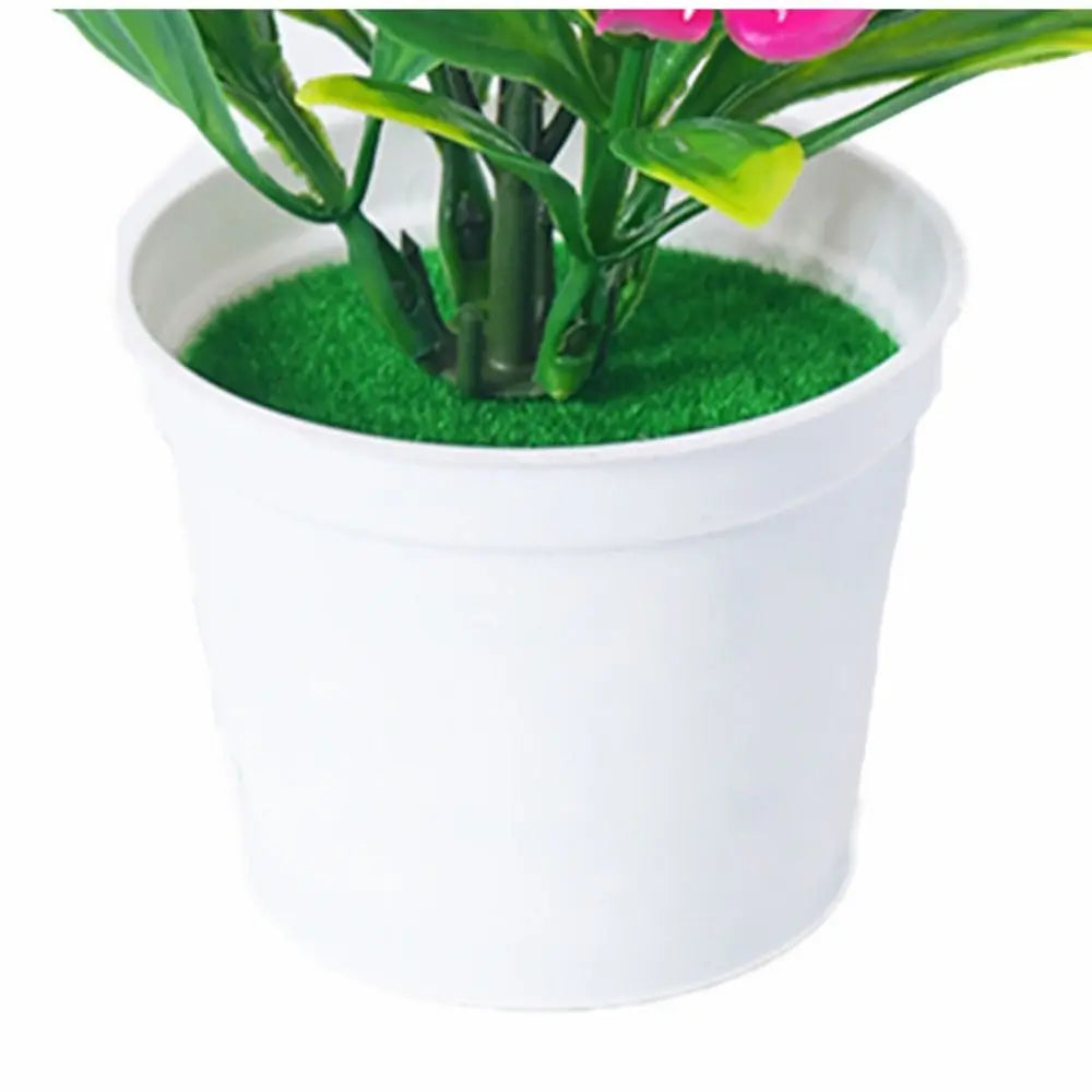 Multicolor Artificial Rose Bonsai – Potted Simulation Flower Decor