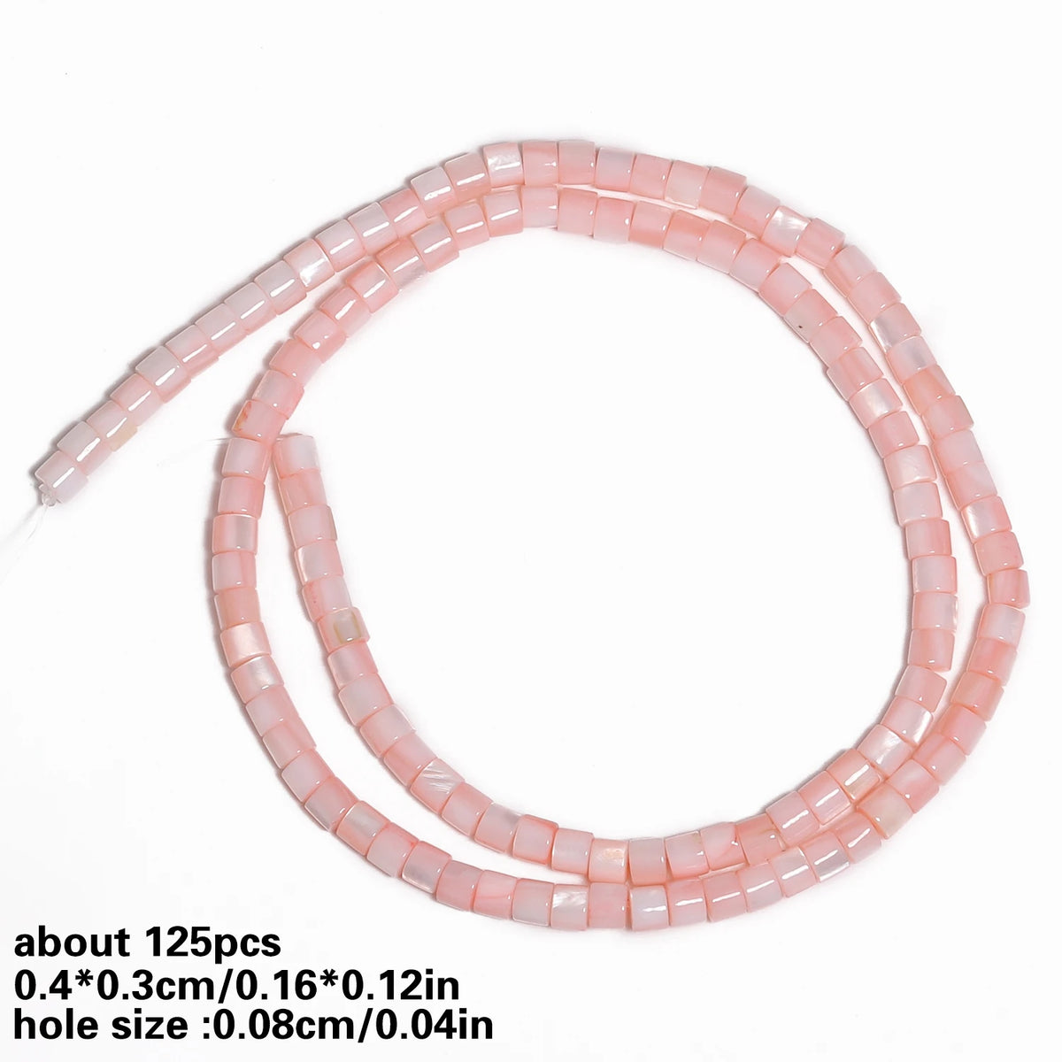 Pink Shell Pearl Cylinder Beads 4x3mm – DIY Spacer Beads