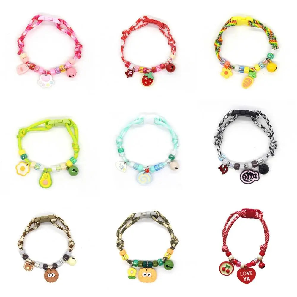 Colorful Braided Cat Collar with Bells – Adjustable Fit