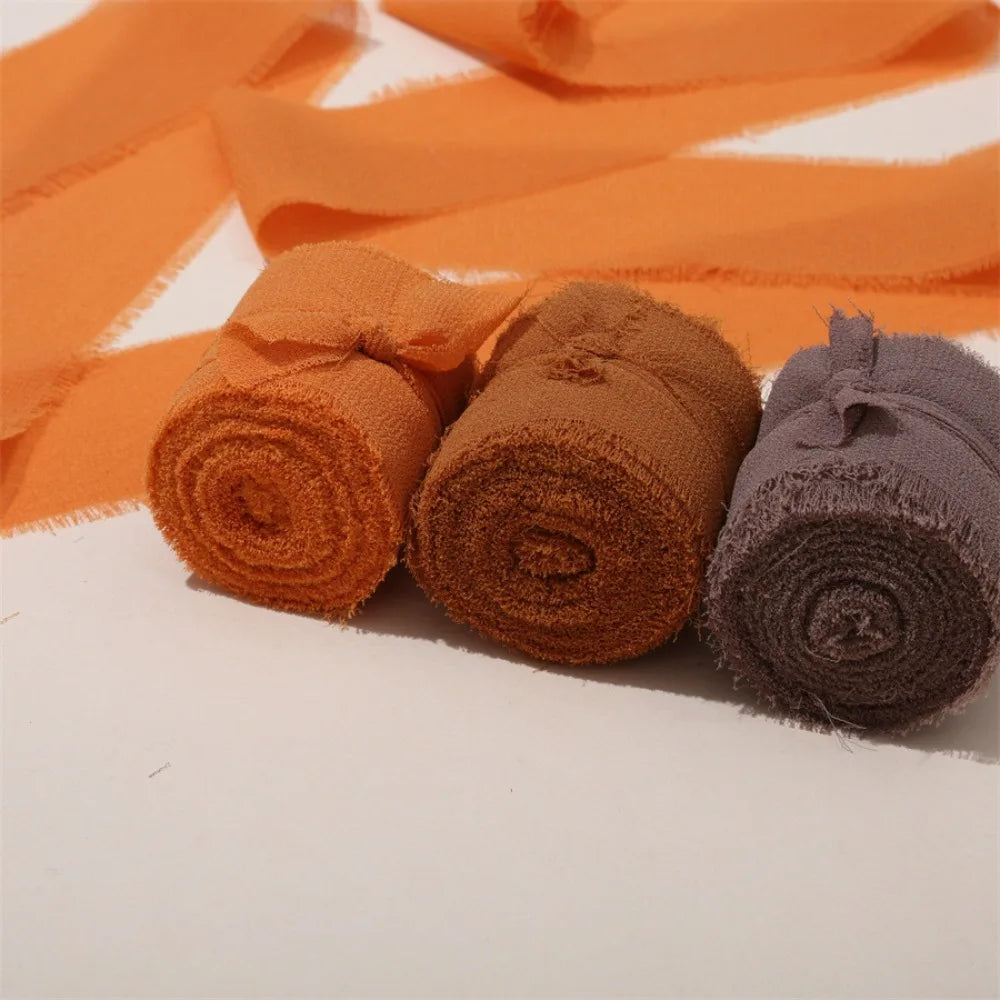 3-Roll Fringe Chiffon Ribbon – 5m DIY Wedding & Craft Décor