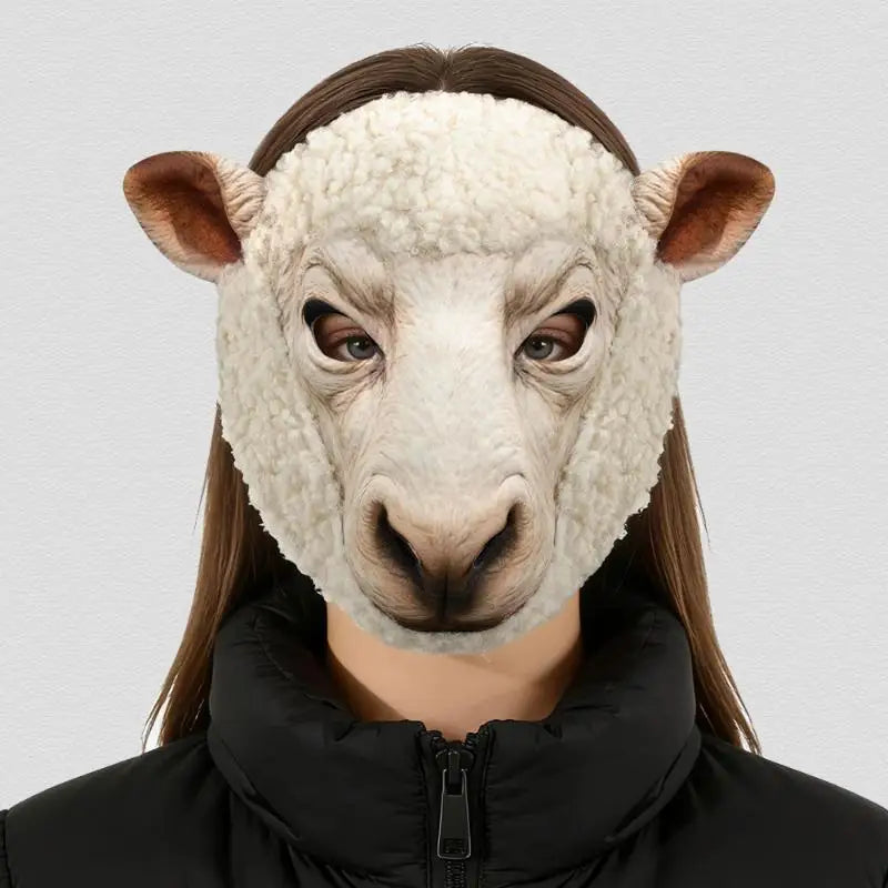 Realistic Sheep Head Mask – Plush EVA Halloween Cosplay