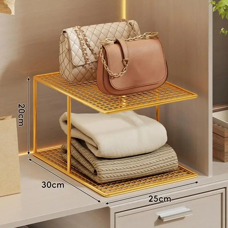 Stackable Metal Mesh Shelf – 2 & 3 Tier Closet Organizer