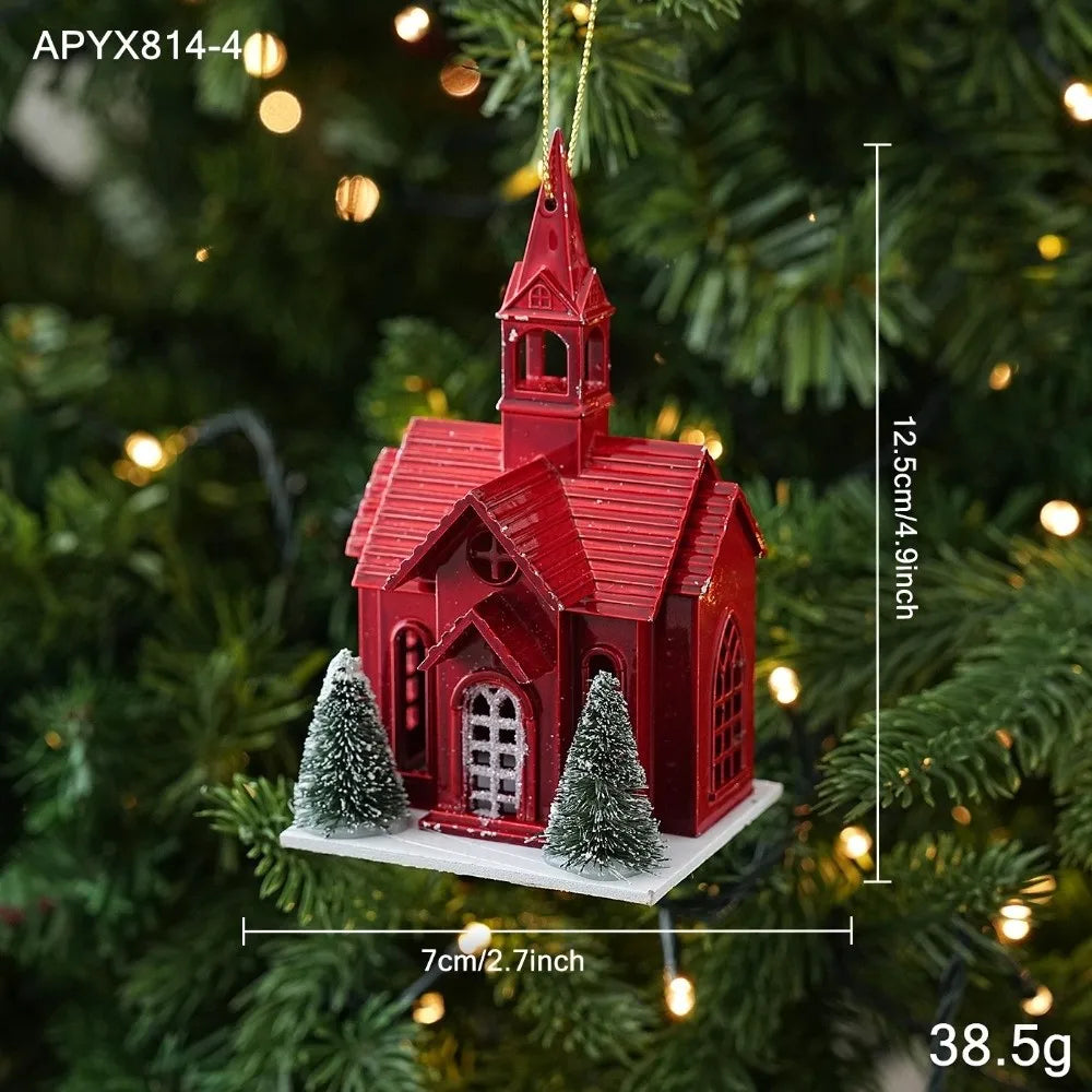 Red Novelty Christmas Ornaments – Glossy Plastic Hanging Pendants