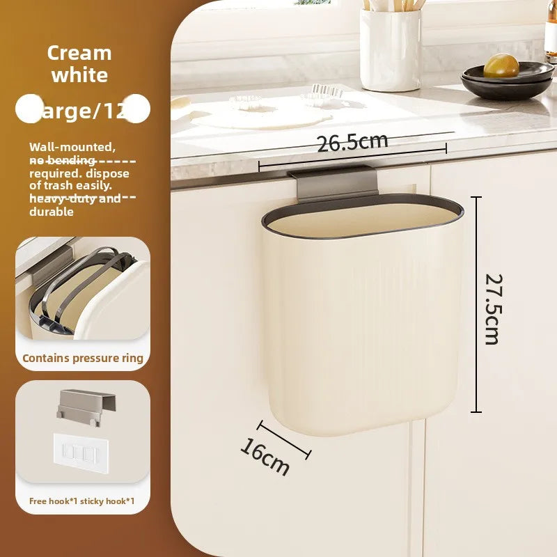 Wall-Mounted Slide-Open Trash Can – Kitchen & Bathroom