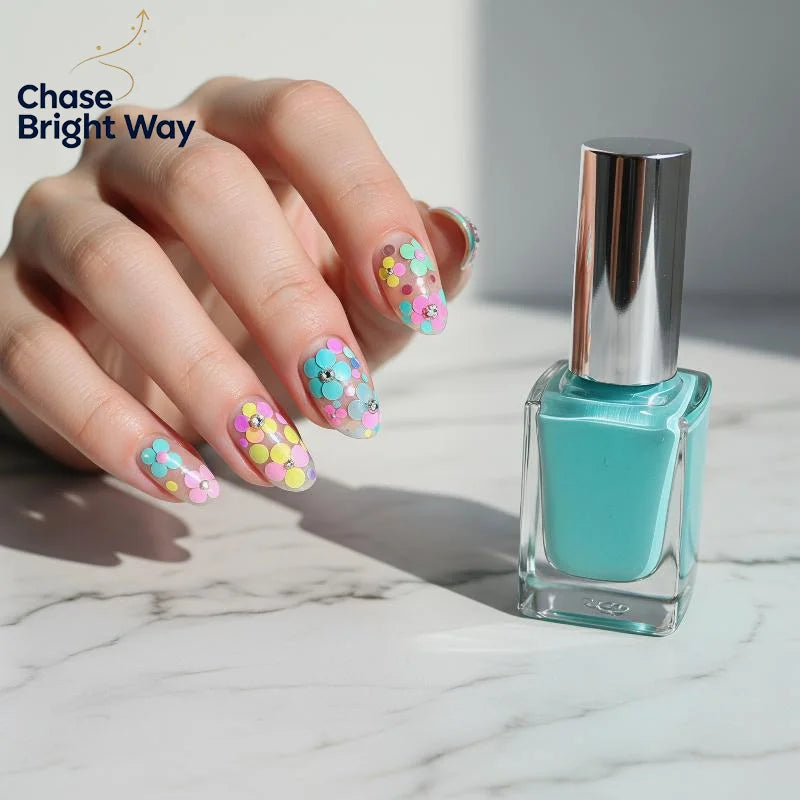 12-Grid Nail Glitter Set – Circular & Flower Sequins for DIY