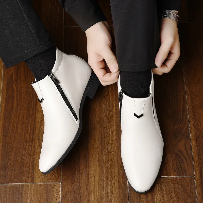 Men's Retro Ankle Chelsea Boots – Zipper High-Top Leather