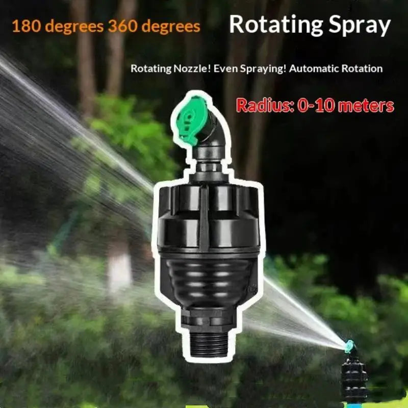 360° Rotating Garden Sprinkler Nozzle – 1/2" Adjustable Irrigation